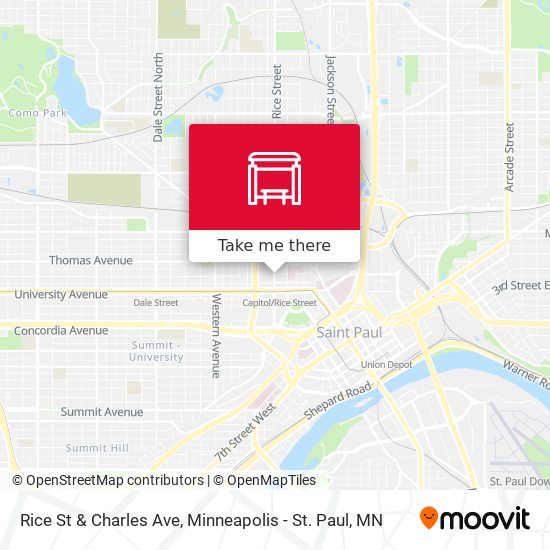Rice St & Charles Ave map