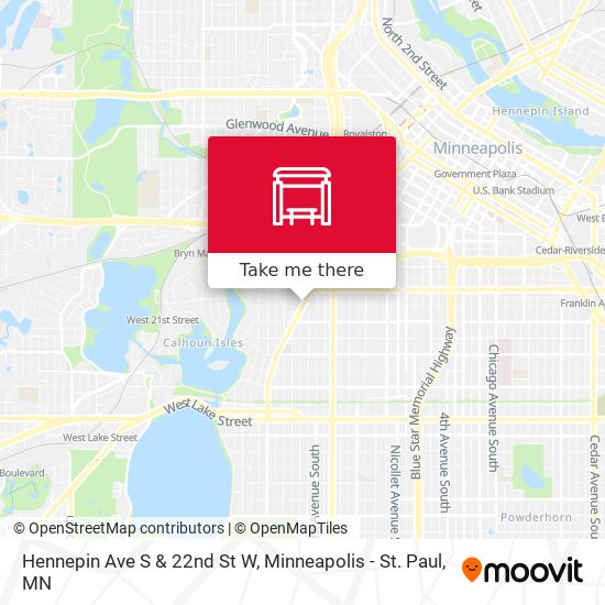 Hennepin Ave S & 22nd St W map