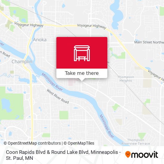 Mapa de Coon Rapids Blvd & Round Lake Blvd