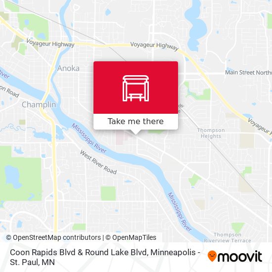 Coon Rapids Blvd & Round Lake Blvd map