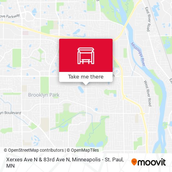 Xerxes Ave N & 83rd Ave N map