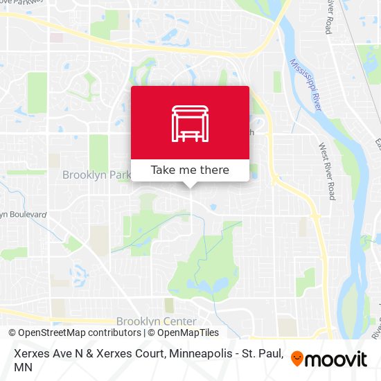 Xerxes Ave N & Xerxes Court map