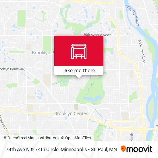 74th Ave N & 74th Circle map