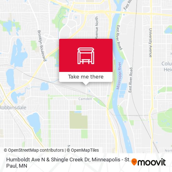Humboldt Ave N & Shingle Creek Dr map