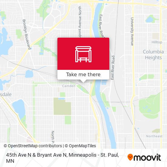 45th Ave N & Bryant Ave N map