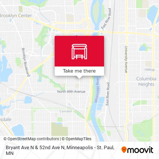 Bryant Ave N & 52nd Ave N map