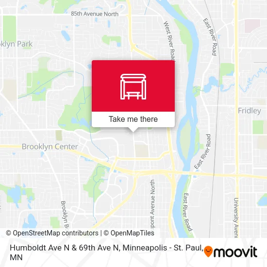 Humboldt Ave N & 69th Ave N map