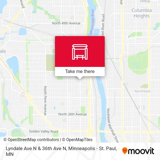 Lyndale Ave N & 36th Ave N map