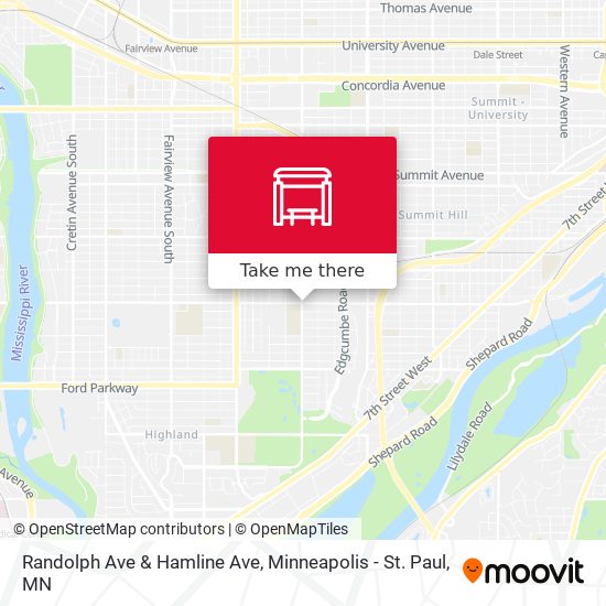 Randolph Ave & Hamline Ave map