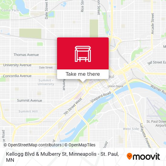 Mapa de Kellogg Blvd & Mulberry St
