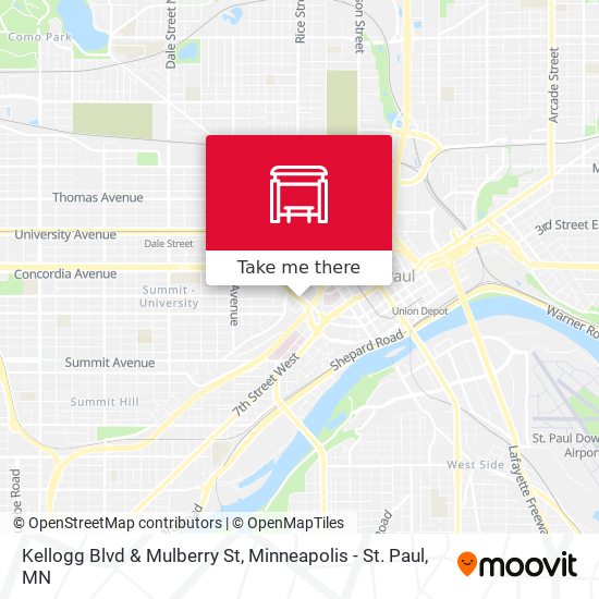 Kellogg Blvd & Mulberry St map