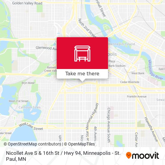 Mapa de Nicollet Ave S & 16th St / Hwy 94