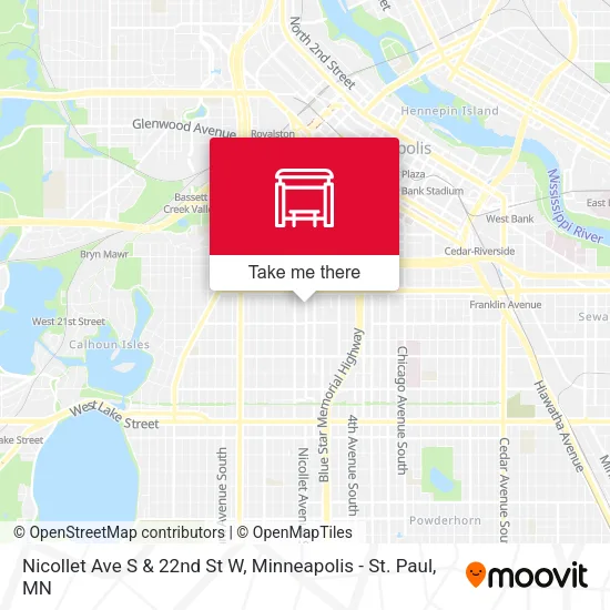 Nicollet Ave S & 22nd St W map