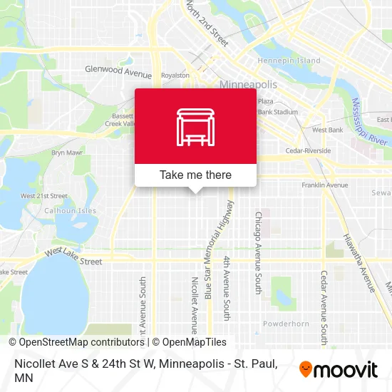 Nicollet Ave S & 24th St W map