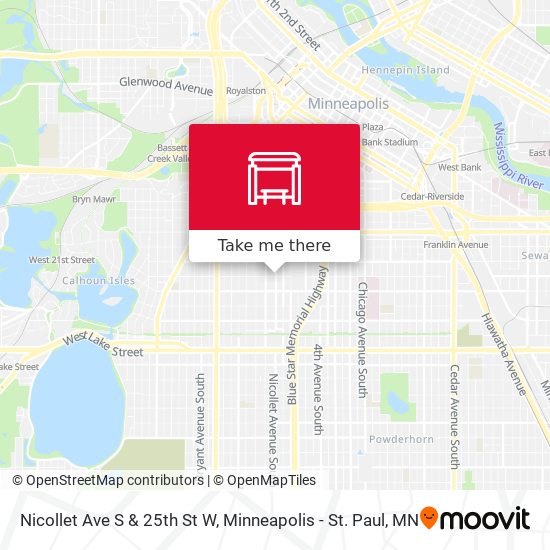 Nicollet Ave S & 25th St W map