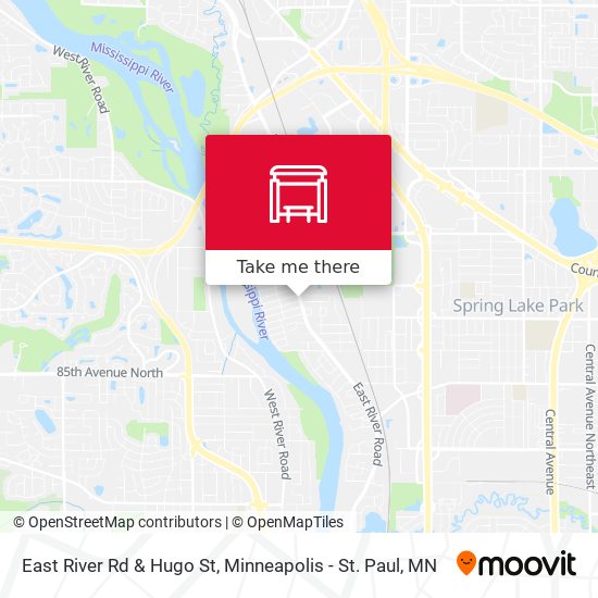 East River Rd & Hugo St map