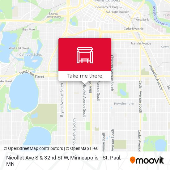 Mapa de Nicollet Ave S & 32nd St W