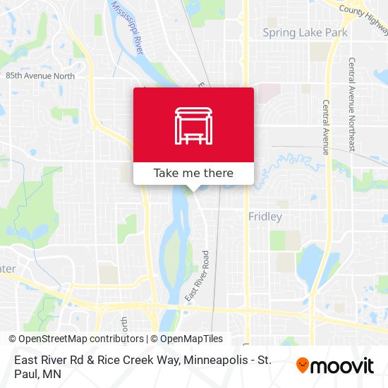 East River Rd & Rice Creek Way map