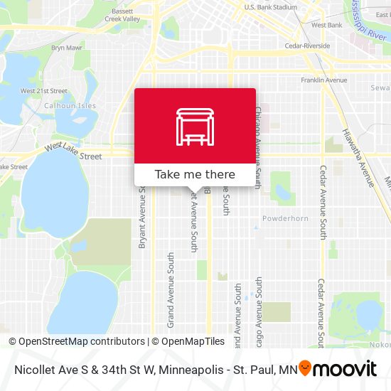 Mapa de Nicollet Ave S & 34th St W