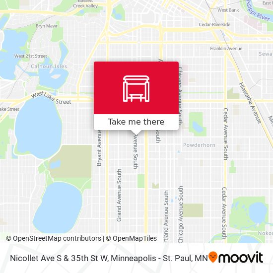 Nicollet Ave S & 35th St W map