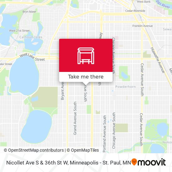 Mapa de Nicollet Ave S & 36th St W