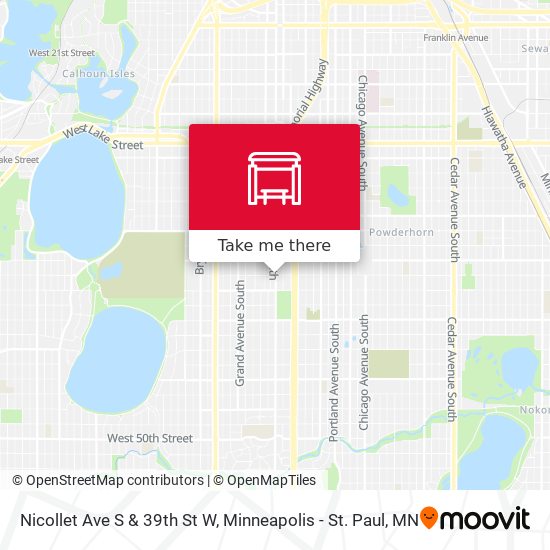 Mapa de Nicollet Ave S & 39th St W