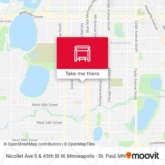 Nicollet Ave S & 45th St W map