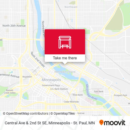 Central Ave & 2nd St SE map