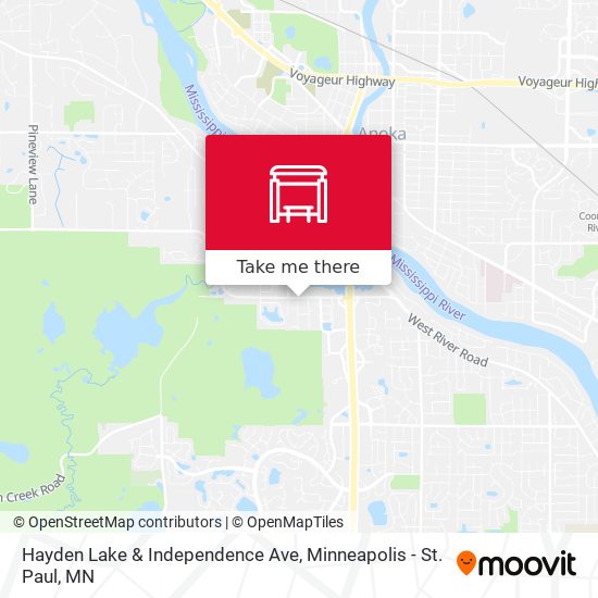 Hayden Lake & Independence Ave map