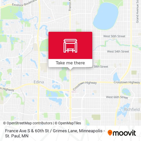 France Ave S & 60th St / Grimes Lane map