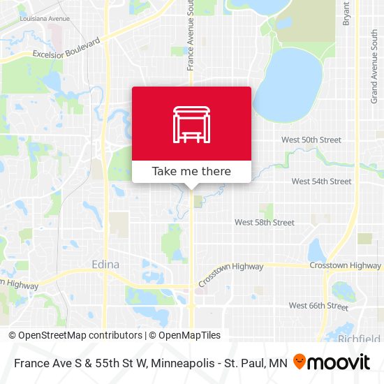 France Ave S & 55th St W map