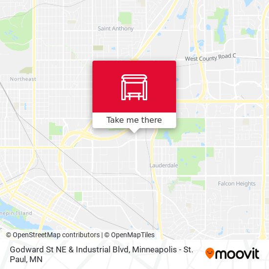 Godward St NE & Industrial Blvd map