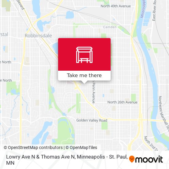 Lowry Ave N & Thomas Ave N map