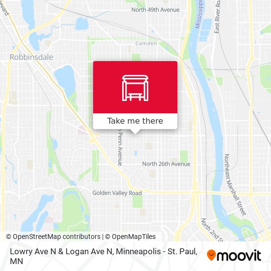 Lowry Ave N & Logan Ave N map