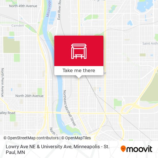 Lowry Ave NE & University Ave map