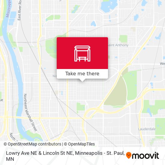 Lowry Ave NE & Lincoln St NE map