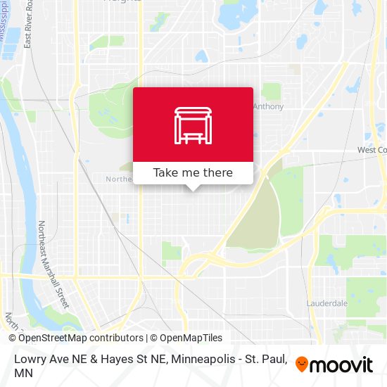 Lowry Ave NE & Hayes St NE map