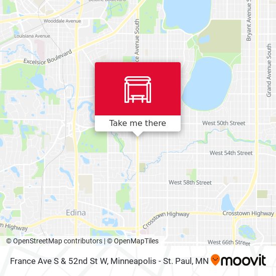 France Ave S & 52nd St W map
