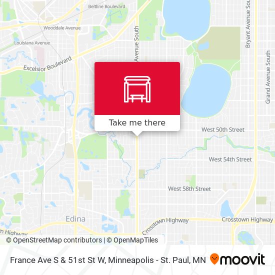 France Ave S & 51st St W map