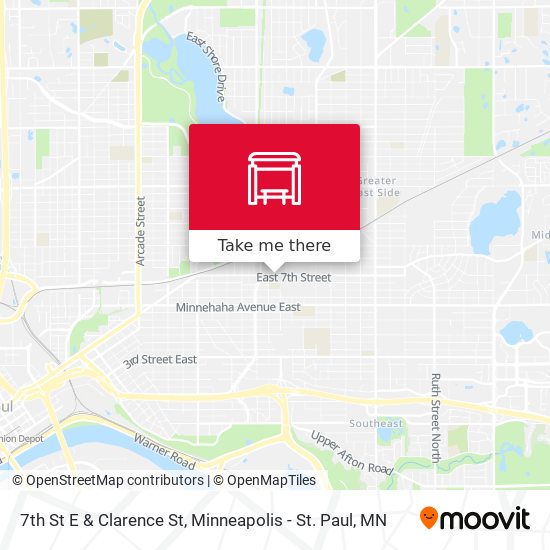 7th St E & Clarence St map