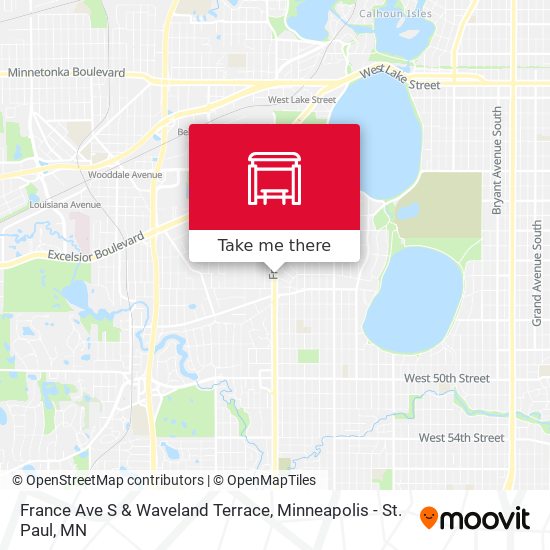 France Ave S & Waveland Terrace map