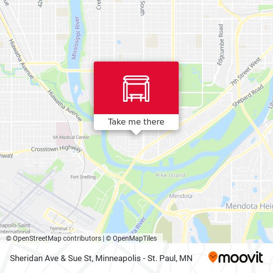 Sheridan Ave & Sue St map