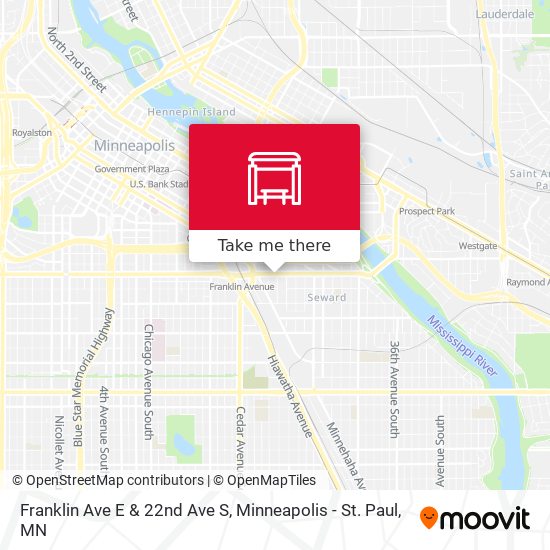 Franklin Ave E & 22nd Ave S map