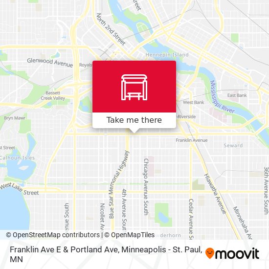 Franklin Ave E & Portland Ave map