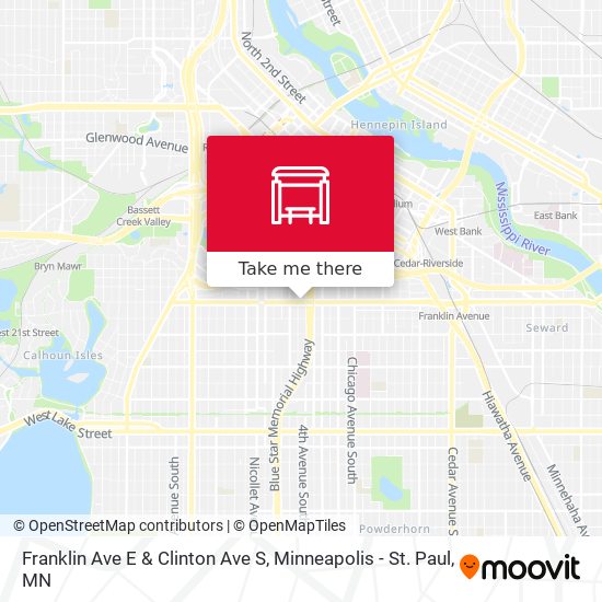 Franklin Ave E & Clinton Ave S map