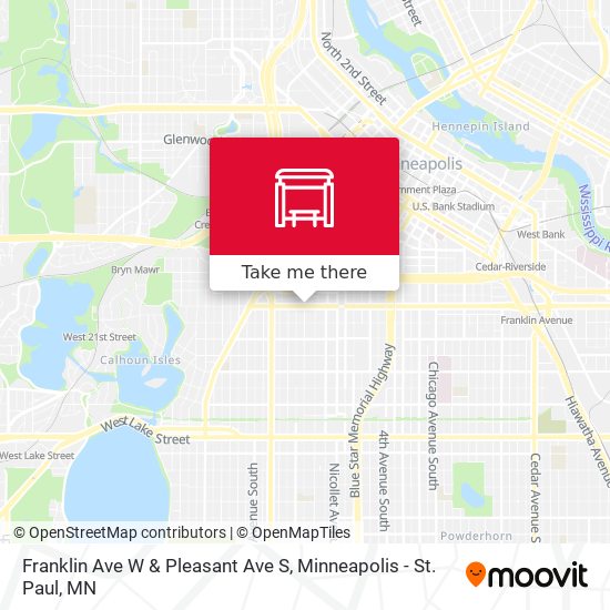 Mapa de Franklin Ave W & Pleasant Ave S