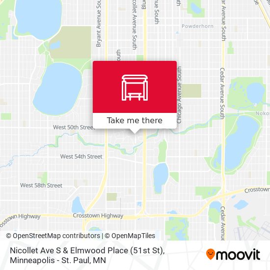 Nicollet Ave S & Elmwood Place (51st St) map