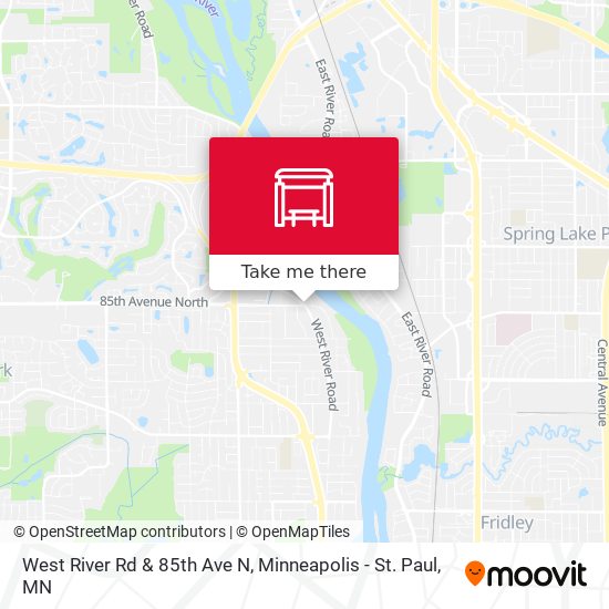 West River Rd & 85th Ave N map