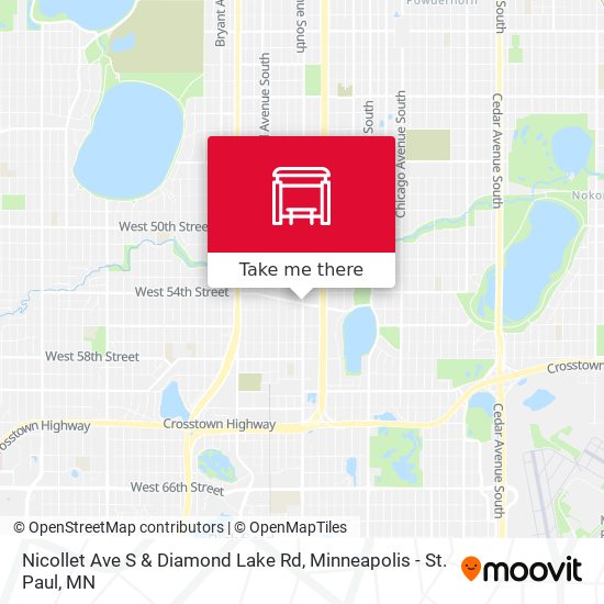 Mapa de Nicollet Ave S & Diamond Lake Rd