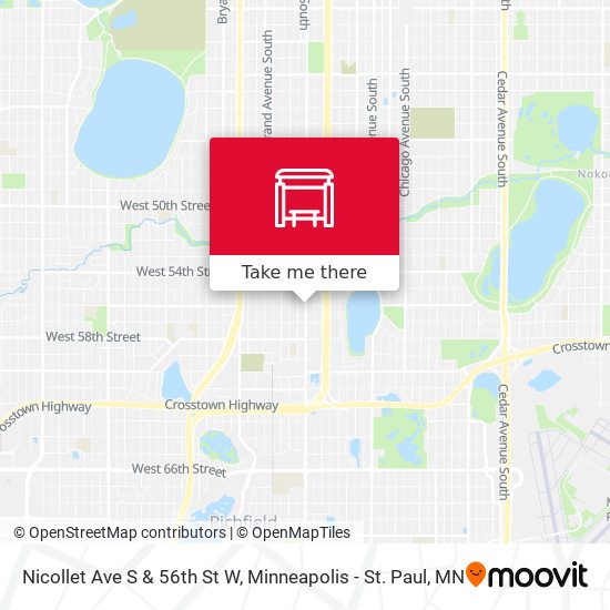 Nicollet Ave S & 56th St W map